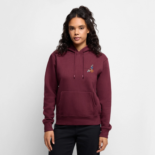 NEUES PROD FRAUEN HOODIE Tjostender Hase - Burgunderrot