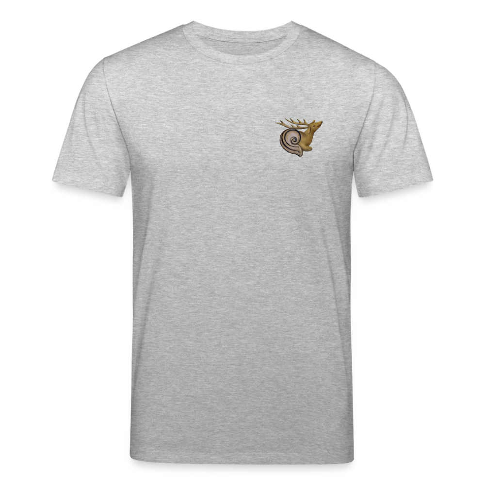 Mittelalterliche Tiere T-Shirt I "Hirschschnecke" I hell I Bio-Shirt - Grau meliert