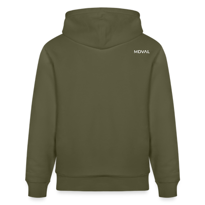 Templerhoodie | Siegel des Templerordens "Zwei Reiter auf einem Pferd" | dunkel | Bio Hoodie - Khaki Grün