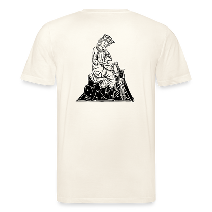 Bio-Shirt Walther von der Vogelweide (schwarzer Print hinten) | Mittelalterlicher Codex - Naturweiß 
