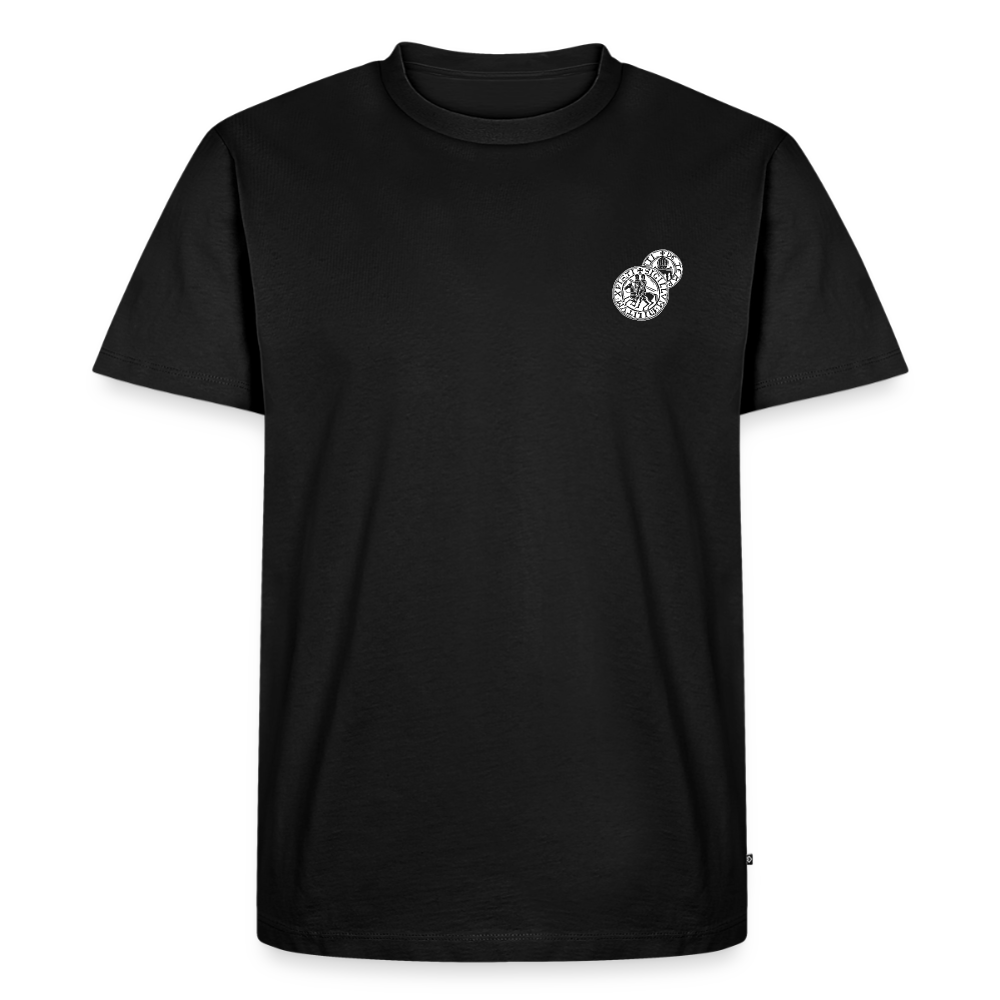 Templer Shirt | Siegel des Templerordens "Zwei Reiter auf einem Pferd" | dunkel | Bio Hoodie - Schwarz