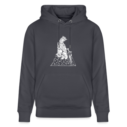 Mittelalterlicher Codex I Walther von der Vogel I front I Bio-Hoodie - Indigoblau