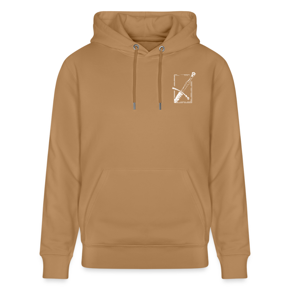 Mittelalterliches Schwert Bio-Hoodie I "langes swertt" I Spätmittelalter I dunkel I - Karamell 
