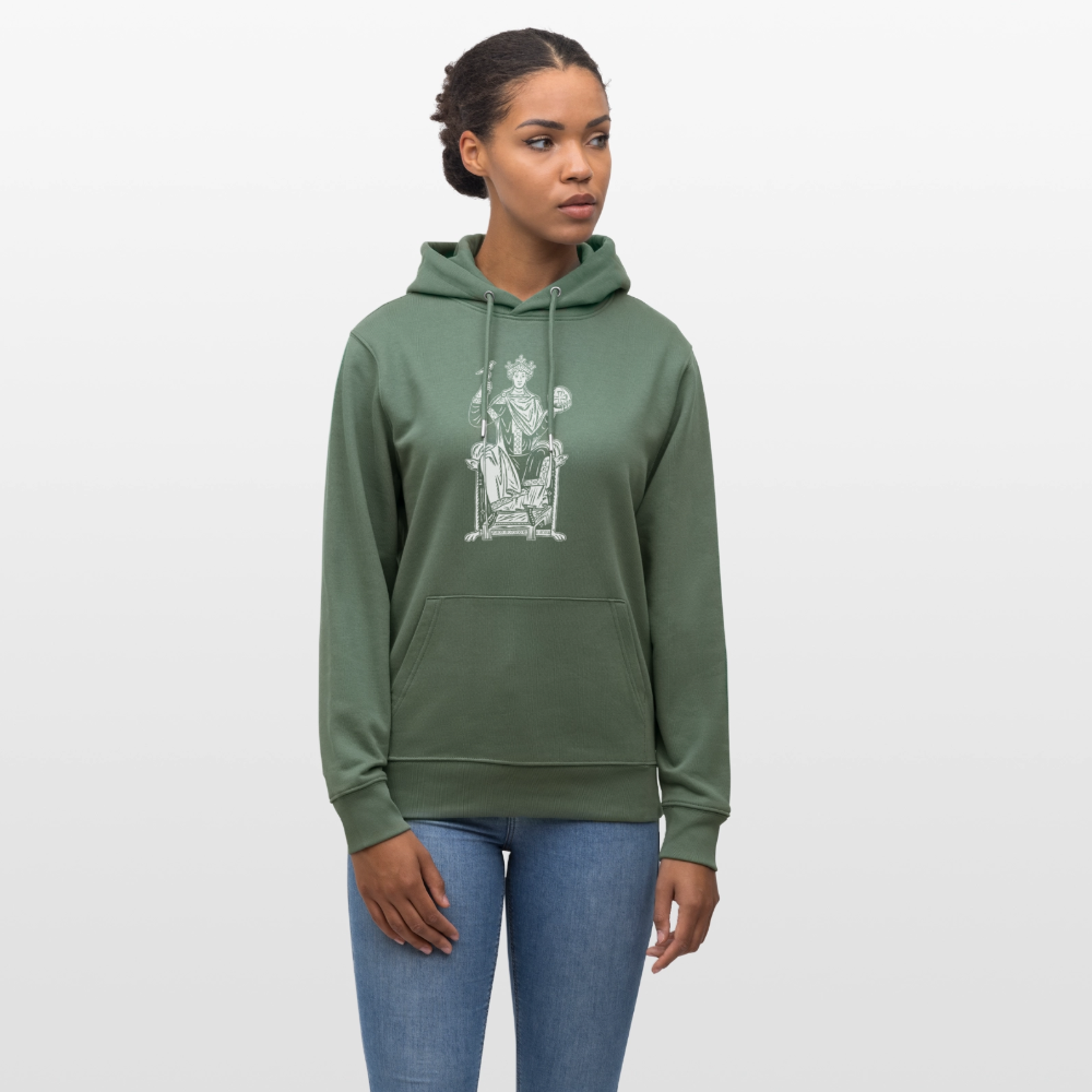 Mittelalterlicher Codex I Kaiser Otto III I front I Bio-Hoodie - Tanngrün