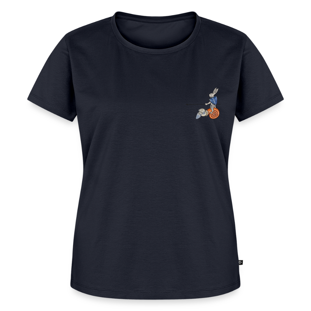 NEUES PROD Bio-Shirt Damen Tjostender Hase - Navy