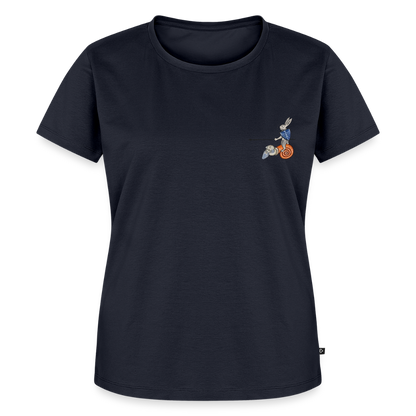 NEUES PROD Bio-Shirt Damen Tjostender Hase - Navy