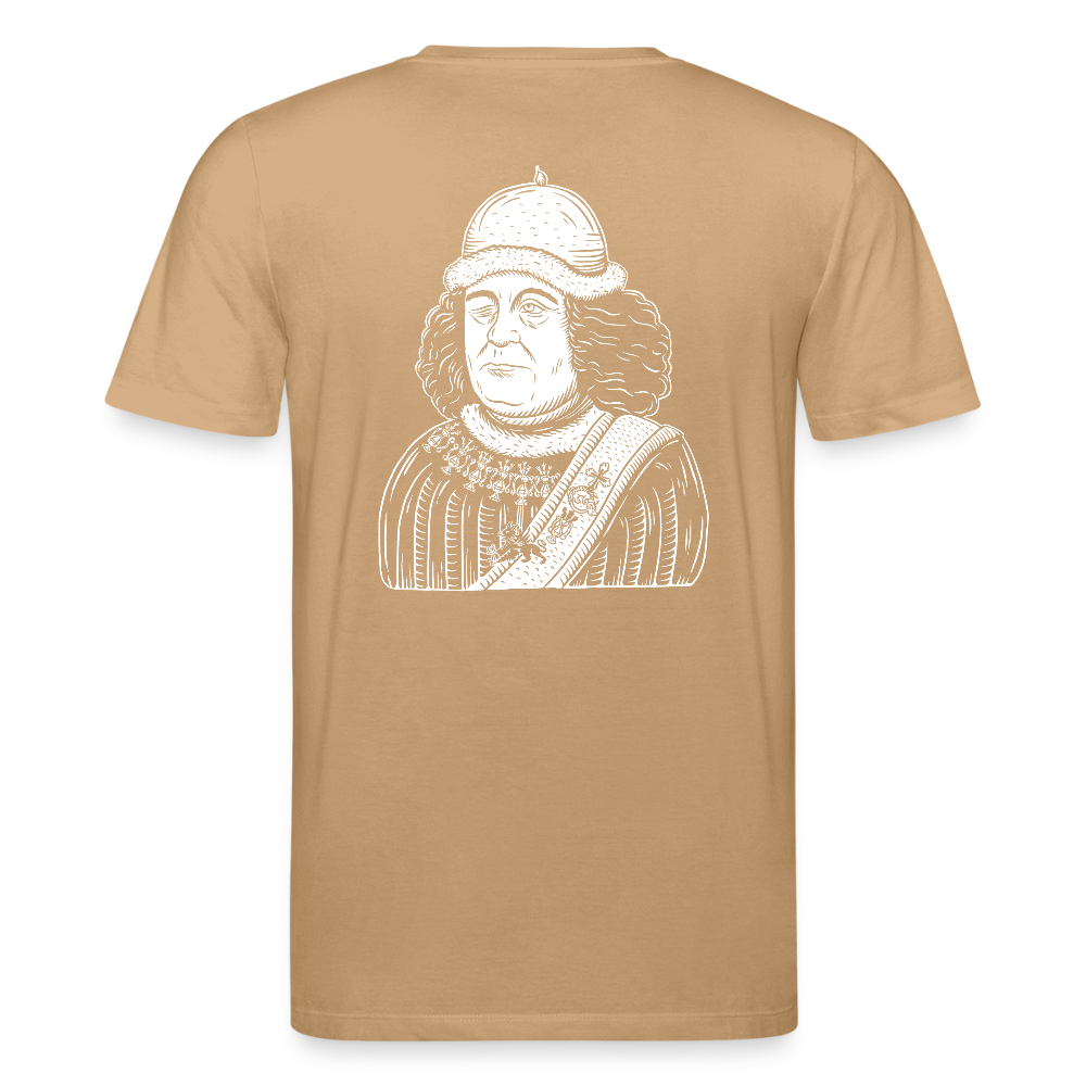 Mittelalterlicher Codex Shirt Oswald von Wolkenstein I dunkel - Karamell 