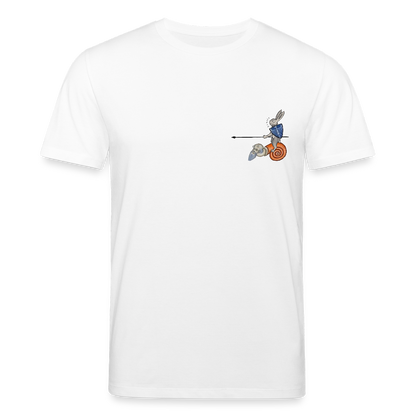 Mittelalterliche Tiere T-Shirt I "Tjostender Hase" I hell I Bio-Shirt - Weiß