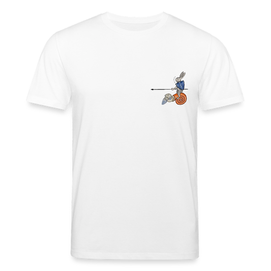 Mittelalterliche Tiere T-Shirt I "Tjostender Hase" I hell I Bio-Shirt - Weiß