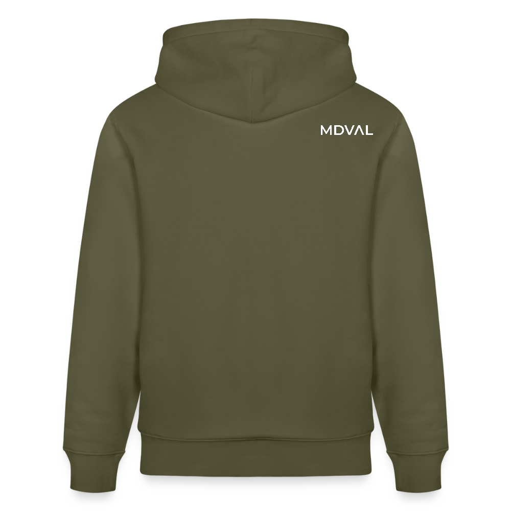 Mittelalterliches Schwert Bio-Hoodie I "langes swertt" I Spätmittelalter I dunkel I - Khaki Grün
