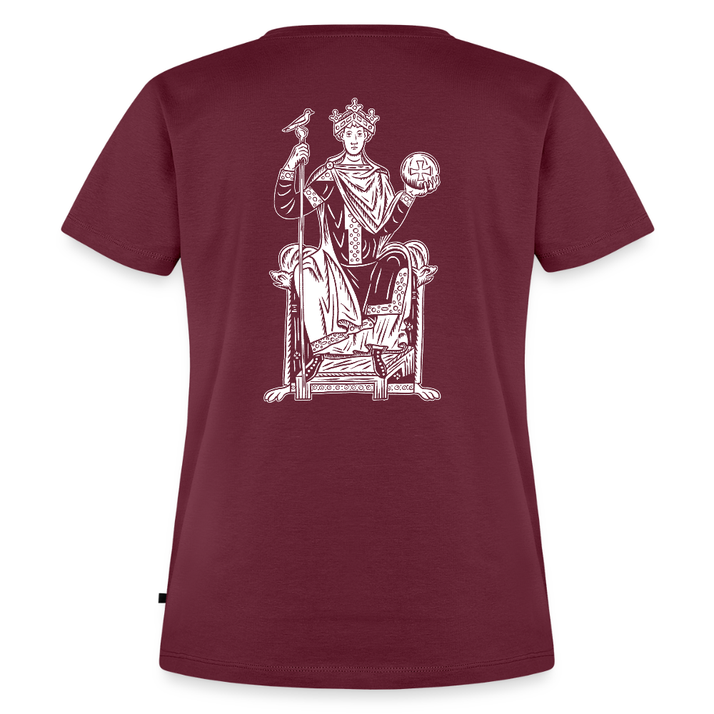 NEUES PROD Bio-Shirt Damen Kaiser Otto III. - Burgunderrot