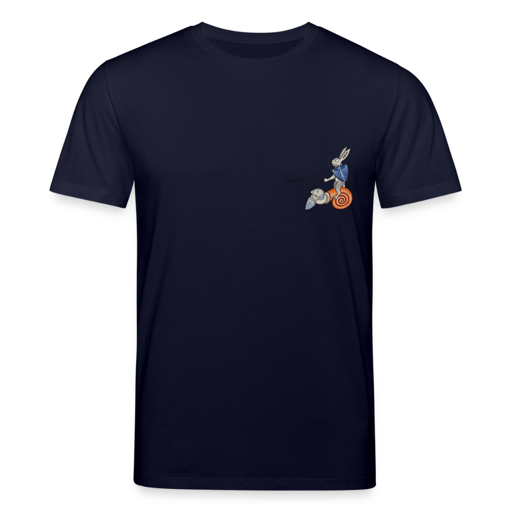 Mittelalterliche Tiere T-Shirt I "Tjostender Hase" I dunkel I Bio-Shirt - Navy
