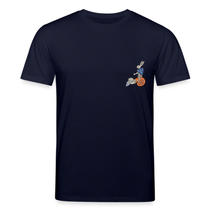Mittelalterliche Tiere T-Shirt I "Tjostender Hase" I dunkel I Bio-Shirt - Navy