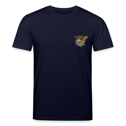 Mittelalterliche Tiere T-Shirt I "Hirschschnecke" I dunkel I Bio-Shirt - Navy