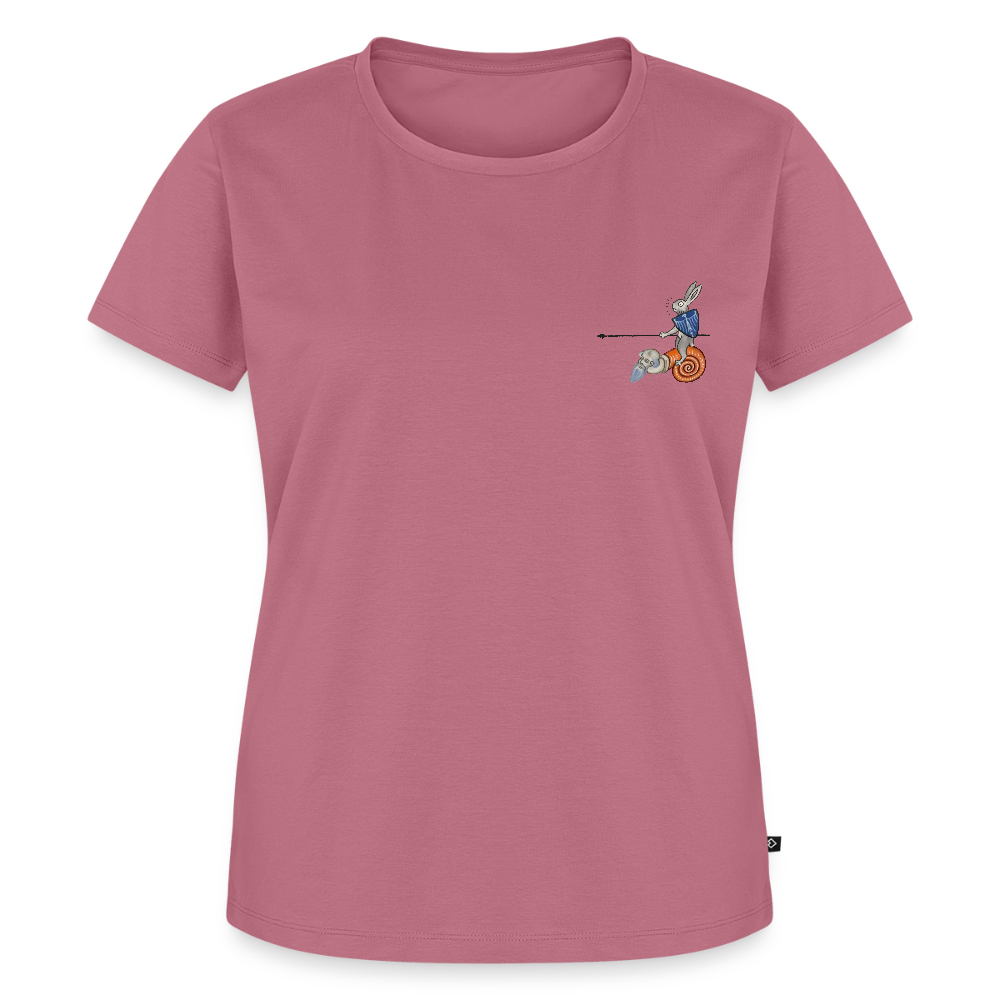 NEUES PROD Bio-Shirt Damen Tjostender Hase - Mauve