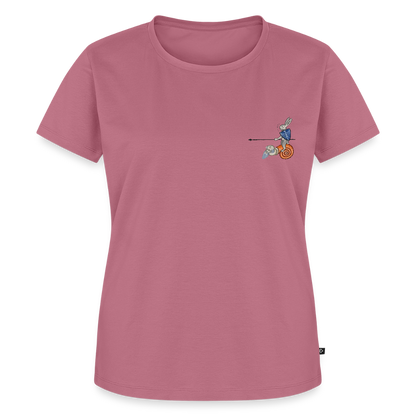 NEUES PROD Bio-Shirt Damen Tjostender Hase - Mauve