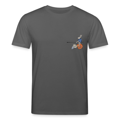 Mittelalterliche Tiere T-Shirt I "Tjostender Hase" I dunkel I Bio-Shirt - Anthrazit