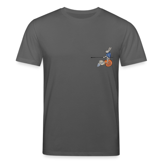 Mittelalterliche Tiere T-Shirt I "Tjostender Hase" I dunkel I Bio-Shirt - Anthrazit