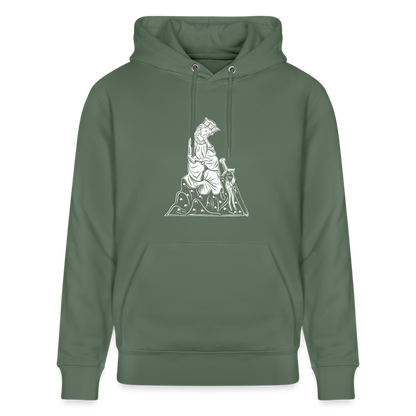 Mittelalterlicher Codex I Walther von der Vogel I front I Bio-Hoodie - Tanngrün
