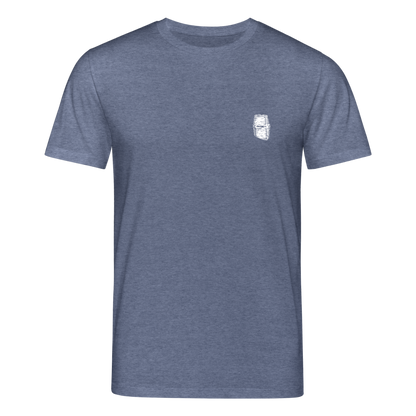 Mittelalterlicher Helm T-Shirt I "Dargen" I Hochmittelalter I dunkel I Bio-Shirt - Dunkelblau meliert