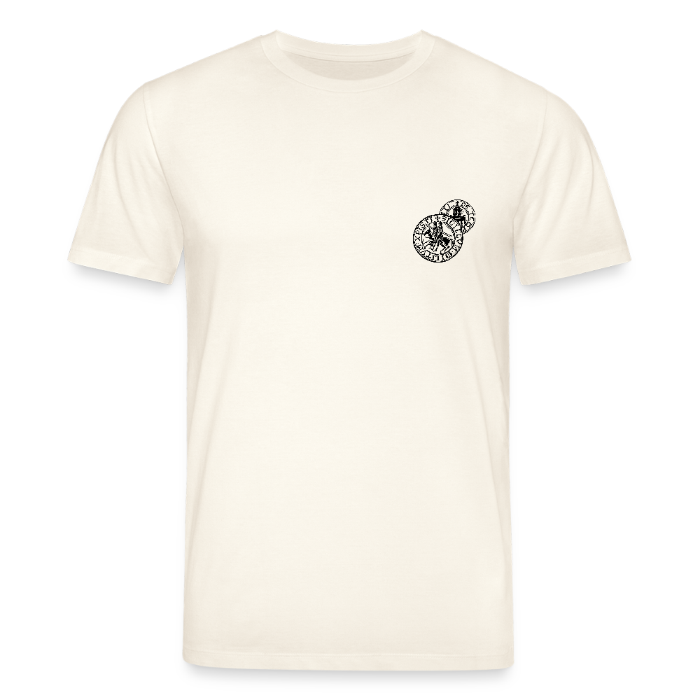 Templer Shirt | Siegel des Templerordens "Zwei Reiter auf einem Pferd" | hell | Bio-Shirt - Naturweiß 