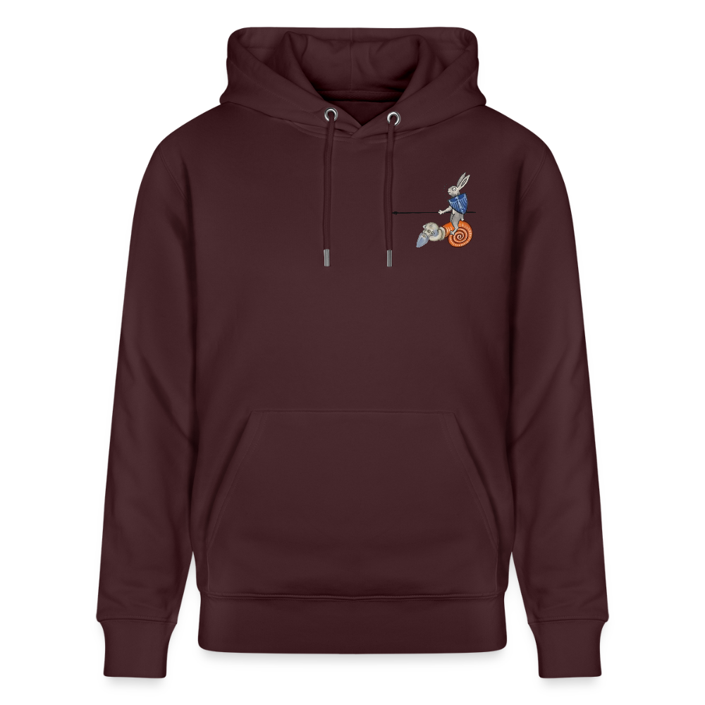Mittelalterliche Tiere T-Shirt "Tjostender Hase" I Bio-Hoodie - Maroon