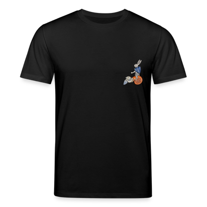Mittelalterliche Tiere T-Shirt I "Tjostender Hase" I dunkel I Bio-Shirt - Schwarz