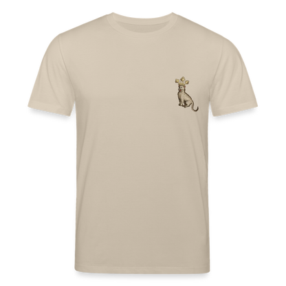 Mittelalterliche Tiere T-Shirt I "Königskatze" I hell I Bio-Shirt - Beige