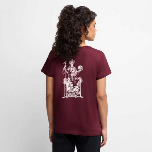 NEUES PROD Bio-Shirt Damen Kaiser Otto III. - Burgunderrot