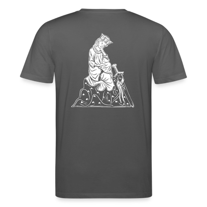 Mittelalter Shirt Walther von der Vogelweide (weißer Print hinten) | Mittelalterlicher Codex - Anthrazit