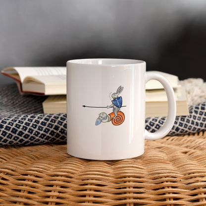 Tjostender Hase Tasse Mittelalter - Weiß
