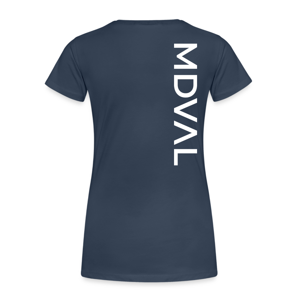 Mittelalter Shirt MDVAL Logo MASSIVE I tight fit I Damen - Navy