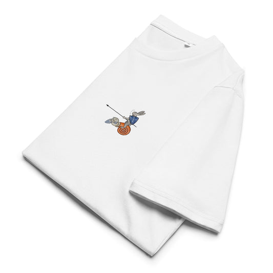 Mittelalterliche Tiere T-Shirt I "Tjostender Hase" I hell I Bio-Shirt